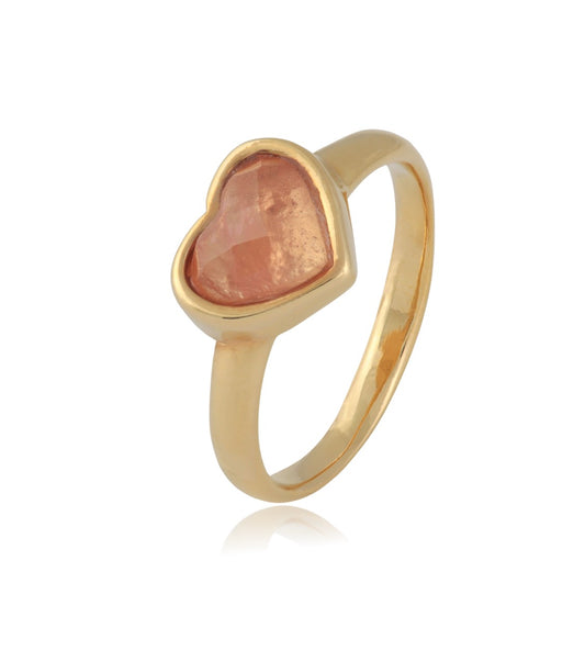 Ring Cherry Crystal with 18k gold plated / Anel Cristal banhado Ouro 18k